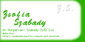 zsofia szabady business card